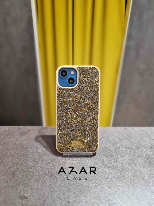 قاب گوشی طرح سواروسکی رنگ طلایی مناسب آیفون 13