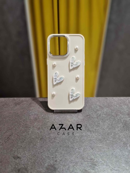 قاب گوشی طرح قلب و مروارید مناسب آیفون 11 و 13 و سایر گوشی های آیفون