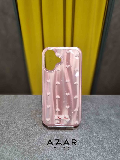 قاب گوشی قلب لیزری pink love مناسب آیفون 13 و16و 12و11