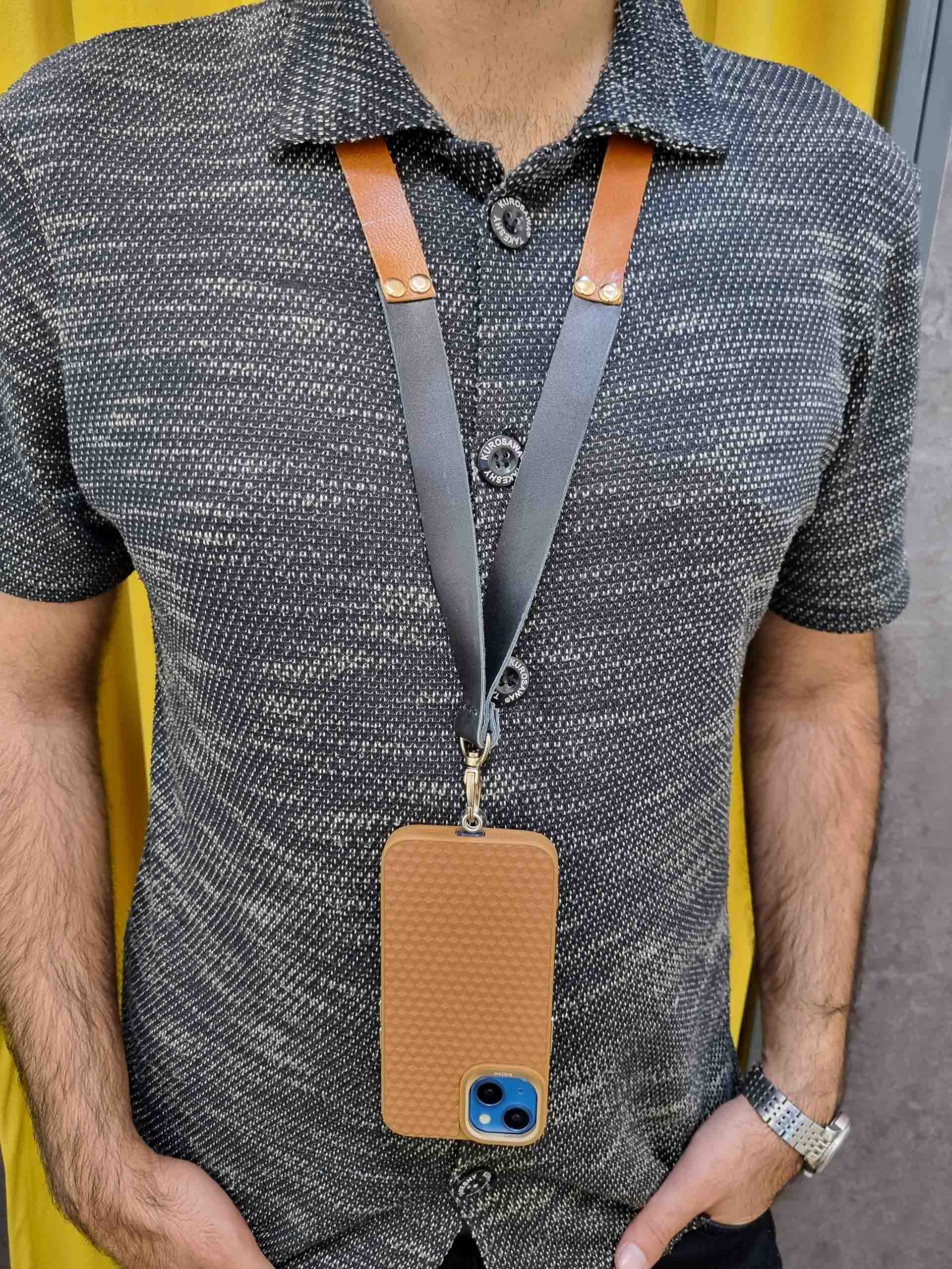 بند گوشی گردنی چرمی