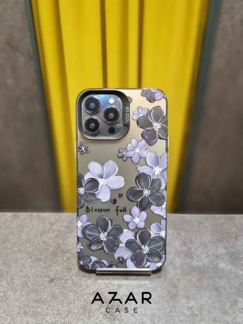 قاب گوشی شکوفه بنفش ناسب آیفون 16 و سایر گوشی های آِیفون