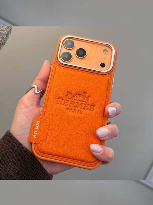 قاب گوشی Hermes Leather چرمی مناسب آیفون 17پرومکس